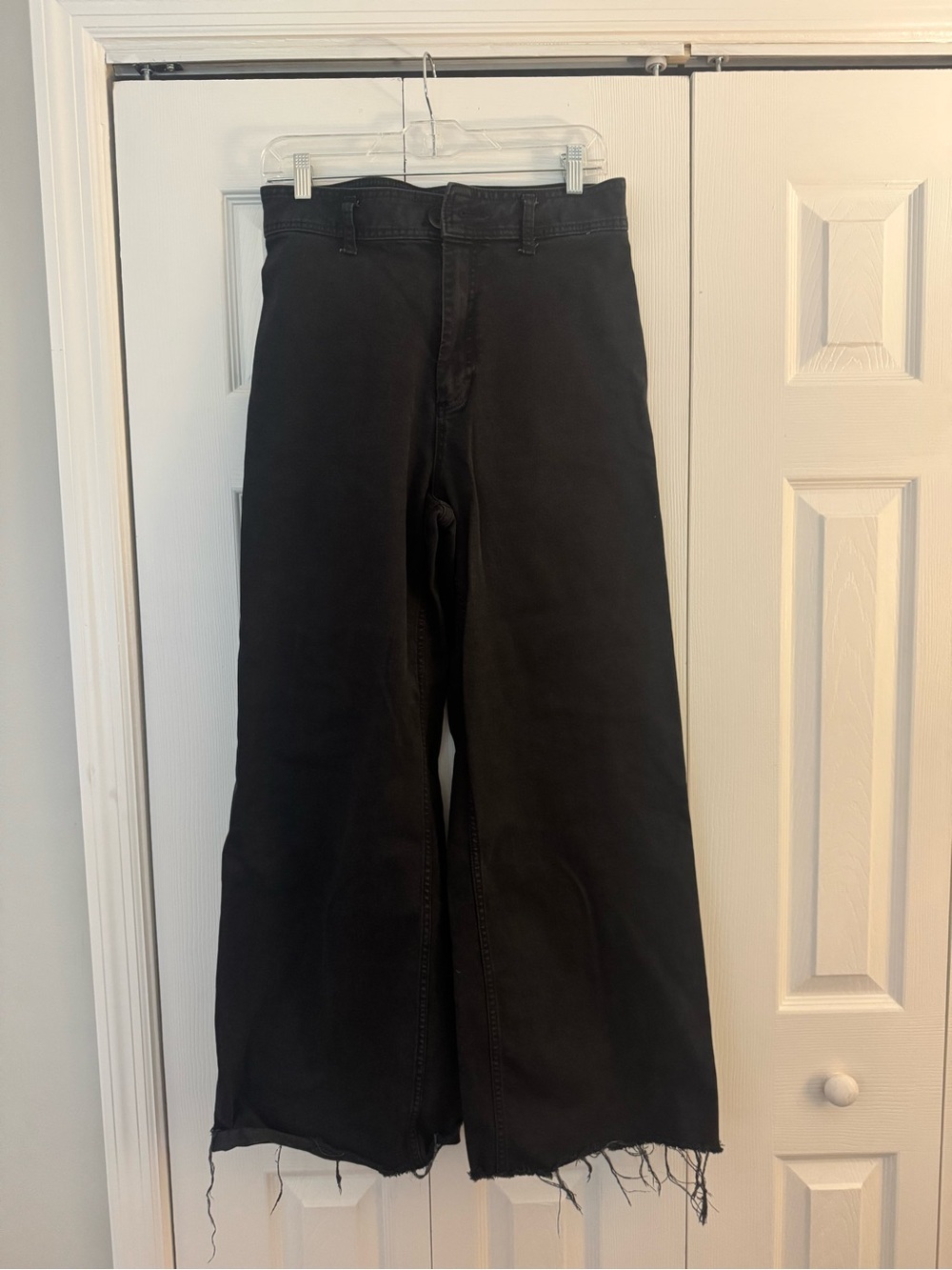 Zara Black Wide-Leg Flare Jeans